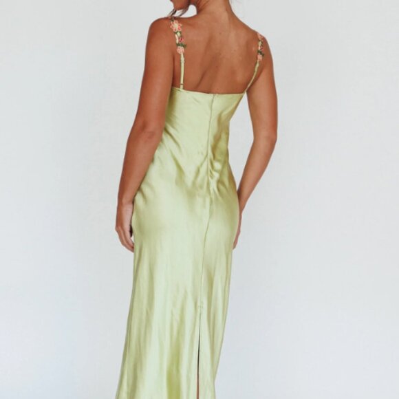 Floral Midi Dress in Lime - Picture 4 of 7